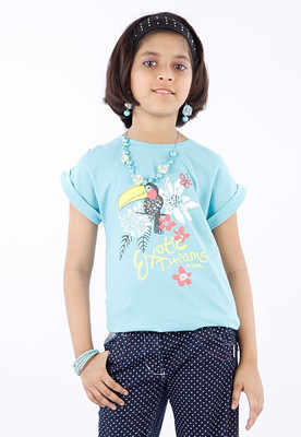 Milou Graphic Print Baby Girl's Round Neck T-Shirt Milou Graphic Print Baby Girl's Round Neck T-Shirt