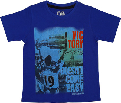 SuperYoung Graphic Print Boy's Round Neck T-Shirt
