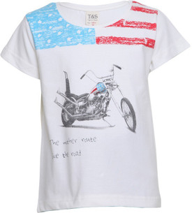 Tales & Stories Graphic Print Boy's Round Neck White T-Shirt