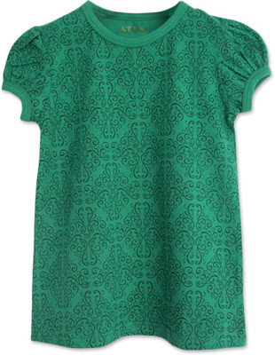 ATUN Printed Girl's Round Neck T-Shirt
