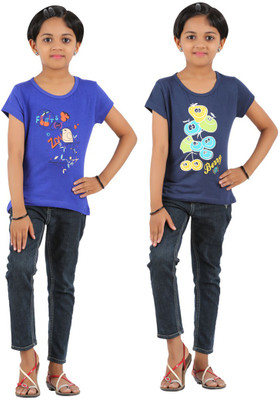 60% OFF on Rhamgold Printed Girl's Round Neck Reversible T-Shirt