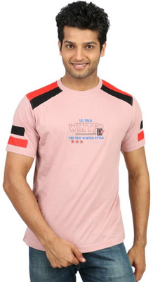 54% OFF on Ultra Polo Self Design Men's Round Neck T-Shirt