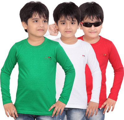 65% OFF on Dongli Solid, Self Design Boy's Round Neck T-Shirt
