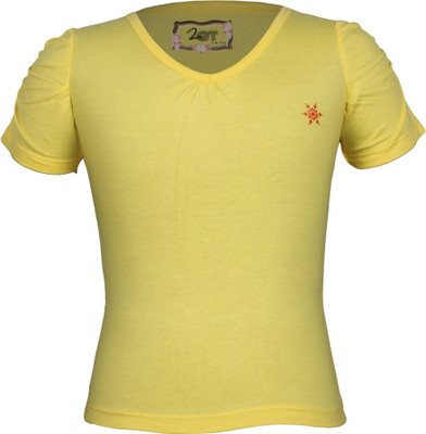 60% OFF on Jazzup Solid Girl's V-neck T-Shirt