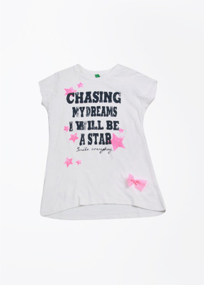 56% OFF on United Colors of Benetton Printed Girl's Round Neck T-Shirt