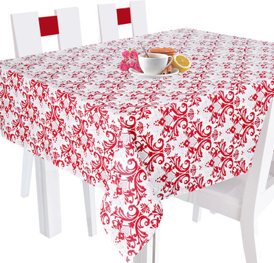 Smart Home Textile Printed 2 Seater Table Cover Red, Cotton