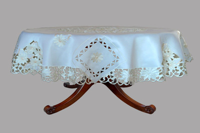 49% OFF on Rhymes Embroidered 2 Seater Table Cover