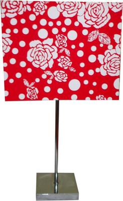 74% OFF on Diya Designs Silver Chrome Finsh with Dimmer and Red &White Shade Table Lamp 74% OFF on Diya Designs Silver Chrome Finsh with Dimmer and Red &White Shade Table Lamp