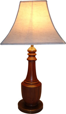 53% OFF on Diya Designs Wood and Brass with Off White Linen Shade Table Lamp 53% OFF on Diya Designs Wood and Brass with Off White Linen Shade Table Lamp