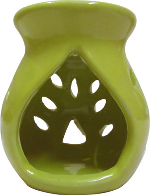 Speakfortune Aroma Oil Diffuser Porcelyn Yellow Flower Pot Shape Candle Lamp Table Lamp (10 Cm, Yellow, Multicolor)