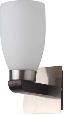 LeArc Contemporary Glass Metal Wood Wall Light WL1421 Wall Lamp (27 Cm, White)