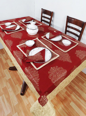 58% OFF on Heritagefabs Maroon Organic Cotton Table Linen Set