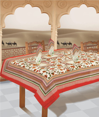 11% OFF on Salona Bichona Red Organic Cotton Table Linen Set