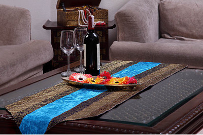 46% OFF on Jodhaa Blue, Gold 220.98 cm Table Runner 46% OFF on Jodhaa Blue, Gold 220.98 cm Table Runner