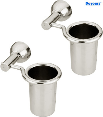 53% OFF on Doyours 2 Pieces Tumbler Holder with Stainless Steel Toothbrush Holder Wall Mount