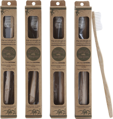 9% OFF on Brush With Bamboo Eco Friendly Toothbrush 3 - Pack of 4 Brown 9% OFF on Brush With Bamboo Eco Friendly Toothbrush 3 - Pack of 4 Brown