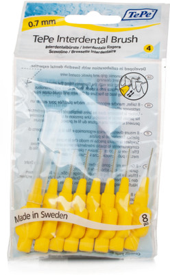 TePe Interdental Brush Original - 0.7mm Pack of 8 Yellow TePe Interdental Brush Original - 0.7mm Pack of 8 Yellow