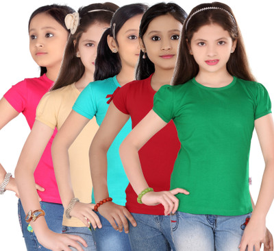 46% OFF on Sinimini Casual Short Sleeve Solid Girl's Top