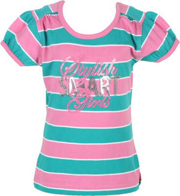 EIGHT 26 Casual Puff Sleeve Striped Baby Girl's Top