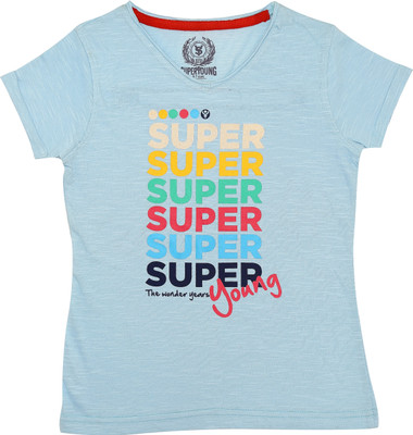 SuperYoung Casual Short Sleeve Graphic Print Girl's Top SuperYoung Casual Short Sleeve Graphic Print Girl's Top