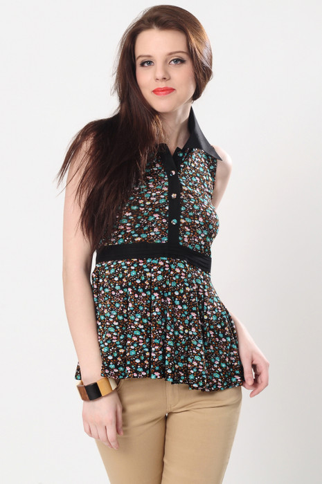 Glam & Luxe Casual Sleeveless Floral Print Women's Top - TOPDQAF55NTKMY6S