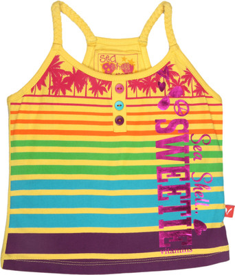 Vitamins Casual Sleeveless Graphic Print Baby Girl's Top
