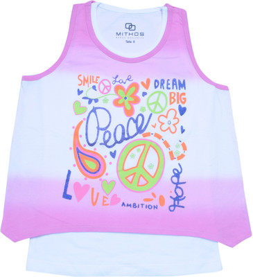 50% OFF on Mithos Casual Sleeveless Graphic Print Girl's Top