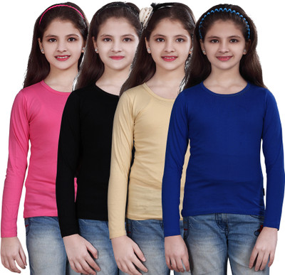 Sinimini Casual Full Sleeve Solid Girl's Top Sinimini Casual Full Sleeve Solid Girl's Top