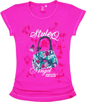 50% OFF on Sweet Angel Casual Short Sleeve Printed Girl's Top