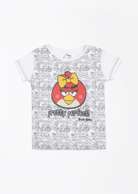 50% OFF on Angry Birds Casual Short Sleeve Printed Girl's Top