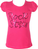 Purple Nasty Casual Short Sleeve Self Design Girl's Top Purple Nasty Casual Short Sleeve Self Design Girl's Top