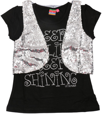 Vitamins Casual Short Sleeve Graphic Print Girl's Top Vitamins Casual Short Sleeve Graphic Print Girl's Top