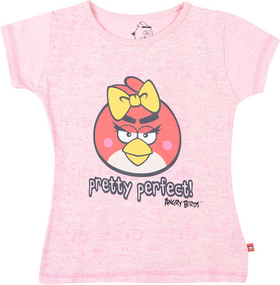 50% OFF on Angry Birds Casual Short Sleeve Printed Girl's Top