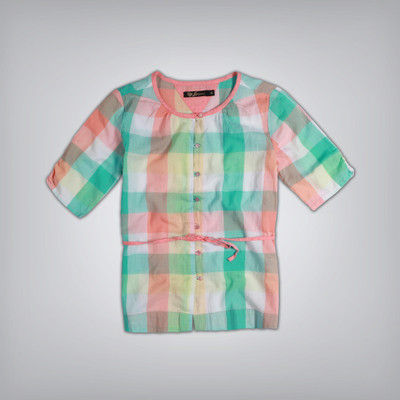 44% OFF on GJ Jeans Unltd Casual 3/4 Sleeve Checkered Girl's Top