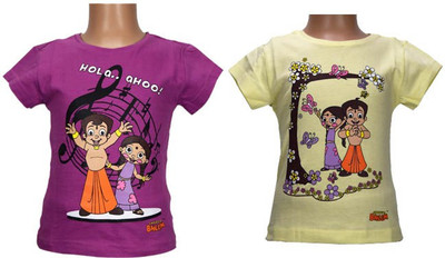 Chhota Bheem Casual Short Sleeve Printed Girl's Top