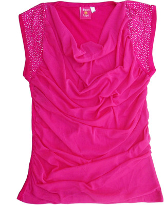 39% OFF on Sweet Angel Casual Sleeveless Self Design Girl's Top