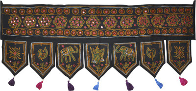 27% OFF on Lal Haveli Ethnic Indian Beautiful Embroidery Mirror Work Handmade Door Hanging Toran