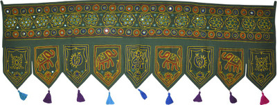 36% OFF on Lal Haveli Ethnic Handmade Embroidery Elephant With Mirror Work Door hanging Toran