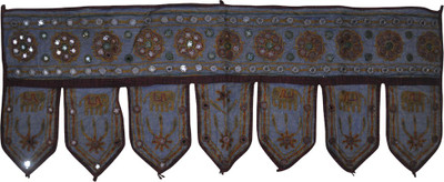 40% OFF on Lal Haveli Ethnic Mirror Work With Elephant And Peacock Design Embroidery Traditional Handmade Bandhanwar Toran