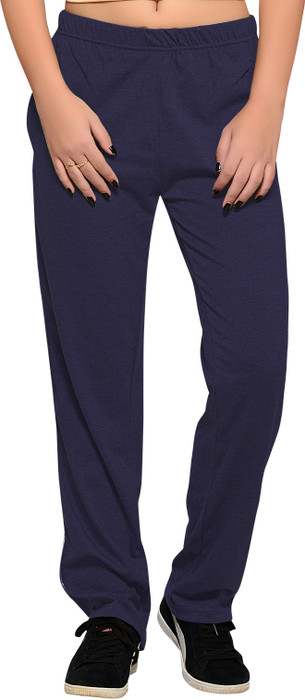 Towngirl Navy Blue Solid Women's Track Pants - TKPE475P9GKMRKGM