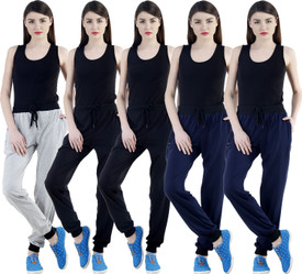 Dee Mannequin Self Design Women's Grey, Black, Black, Dark Blue, Dark Blue Track Pants