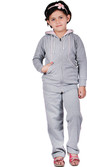 46% OFF on Vivid Bharti Grey Pink Bone Solid Girl's Track Suit