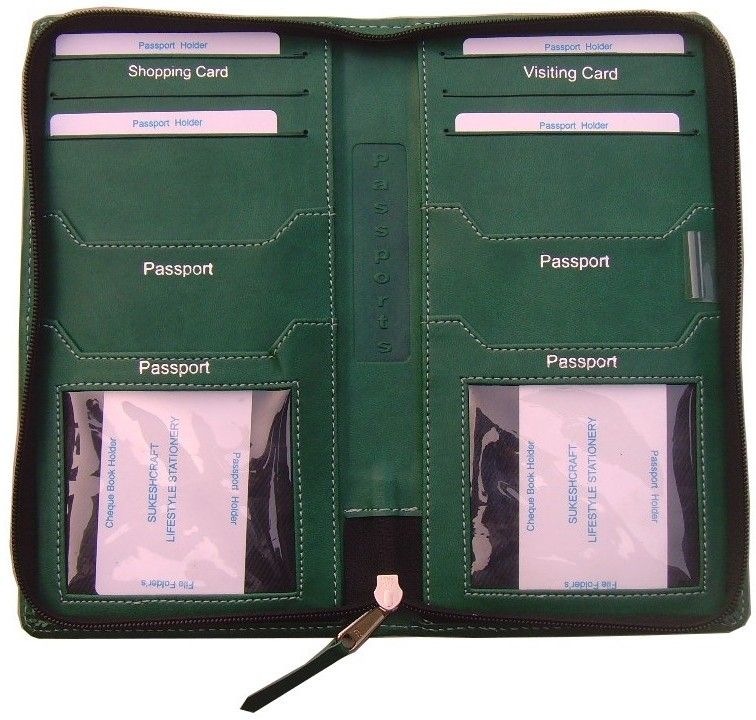 Sukeshcraft 2Gether Multiple Passport Holder Green Price in India