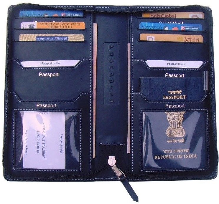 Sukeshcraft 2Gether Multiple Passport Holder Blue Price in India