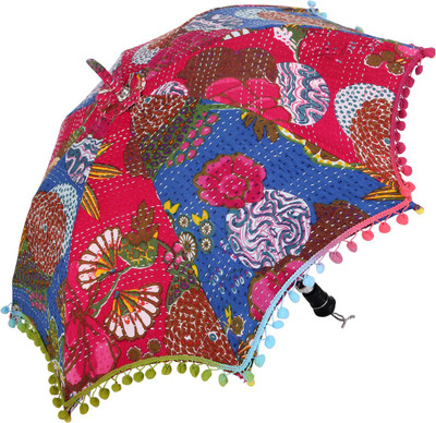 56% OFF on Rajrang Fruit Print Kantha Umbrella Blue, Pink, Green