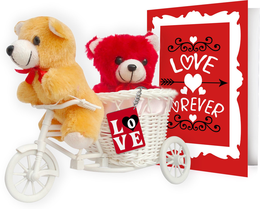 Tiedribbons expression of love gift set Valentine Gift Set. This gift set contains 2 Teddy, 1 Cycle, 1 keychain and 1 Card. Tiedribbons expression of love gift set Valentine Gift Set. This gift set contains 2 Teddy, 1 Cycle, 1 keychain and 1 Card.