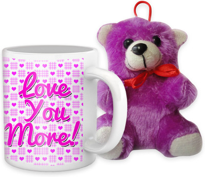 42% OFF on Tiedribbons Love You More Coffee Mug Double Teddy Combo Valentine Gift Set