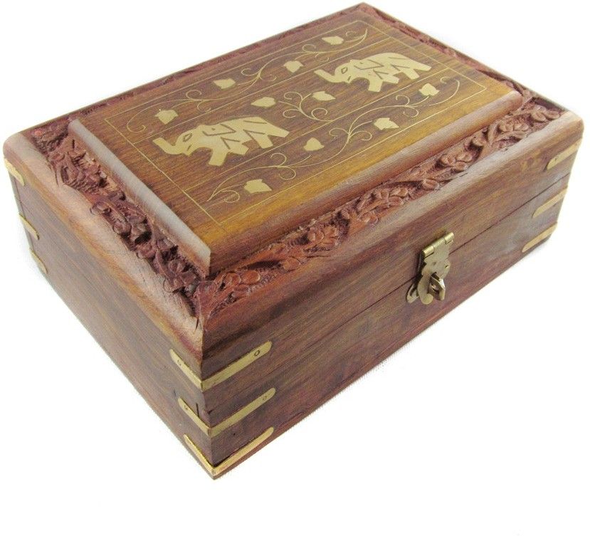 51% OFF on Pindia Traditional Yet Beautiful Wooden Duel Elephant Top Brass Work Jewellery Vanity Case Brown, Gold 51% OFF on Pindia Traditional Yet Beautiful Wooden Duel Elephant Top Brass Work Jewellery Vanity Case Brown, Gold