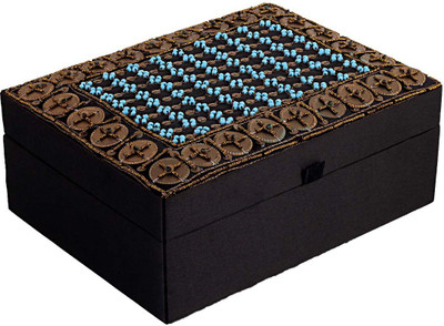 7% OFF on Fair Crafts Black Coin Makeup And Jewellry Vanity Box Black & Blue