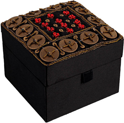 20% OFF on Fair Crafts Black & Red Coin Embroidered Makeup And Jewellry Vanity Box Black & Red